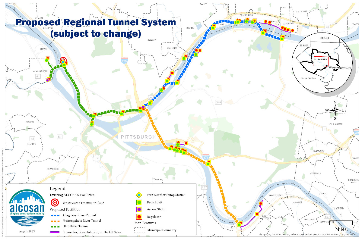Proposed tunnel alignment map