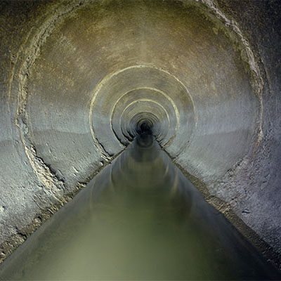 Water enters the system through a system of underground pipes 