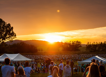 Festival at sunset