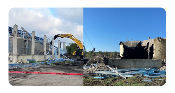 Sodium Hypochlorite Building razed